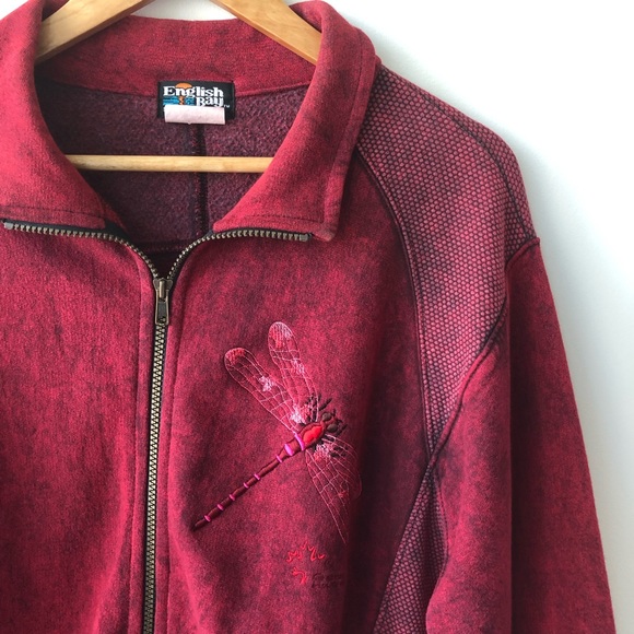 English Bay Vintage Burgundy 1/4 Zip Zip Sweater - Picture 2 of 4